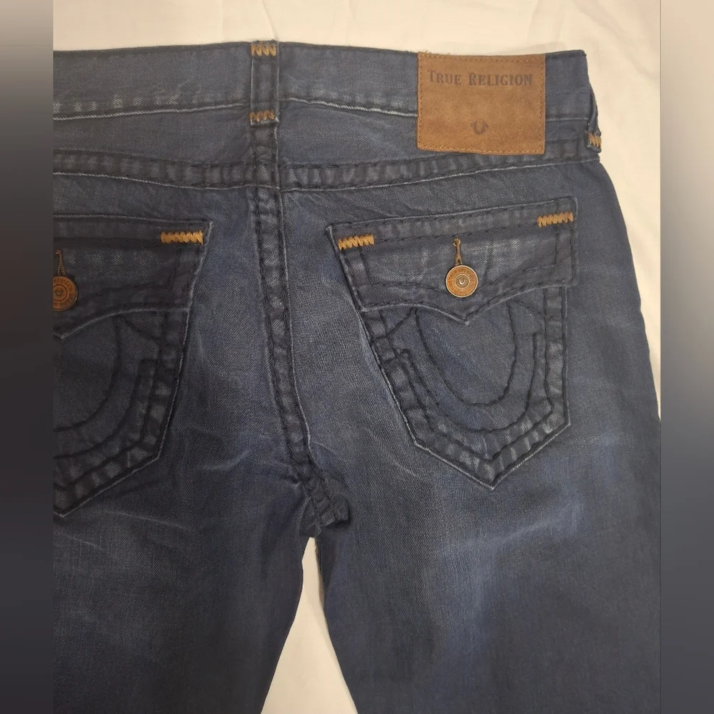 Men's True Religion Dark Indigo Straight Jeans.Size 36